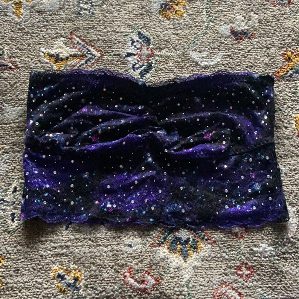 PINK L Galaxy Rhinestone Bandeau